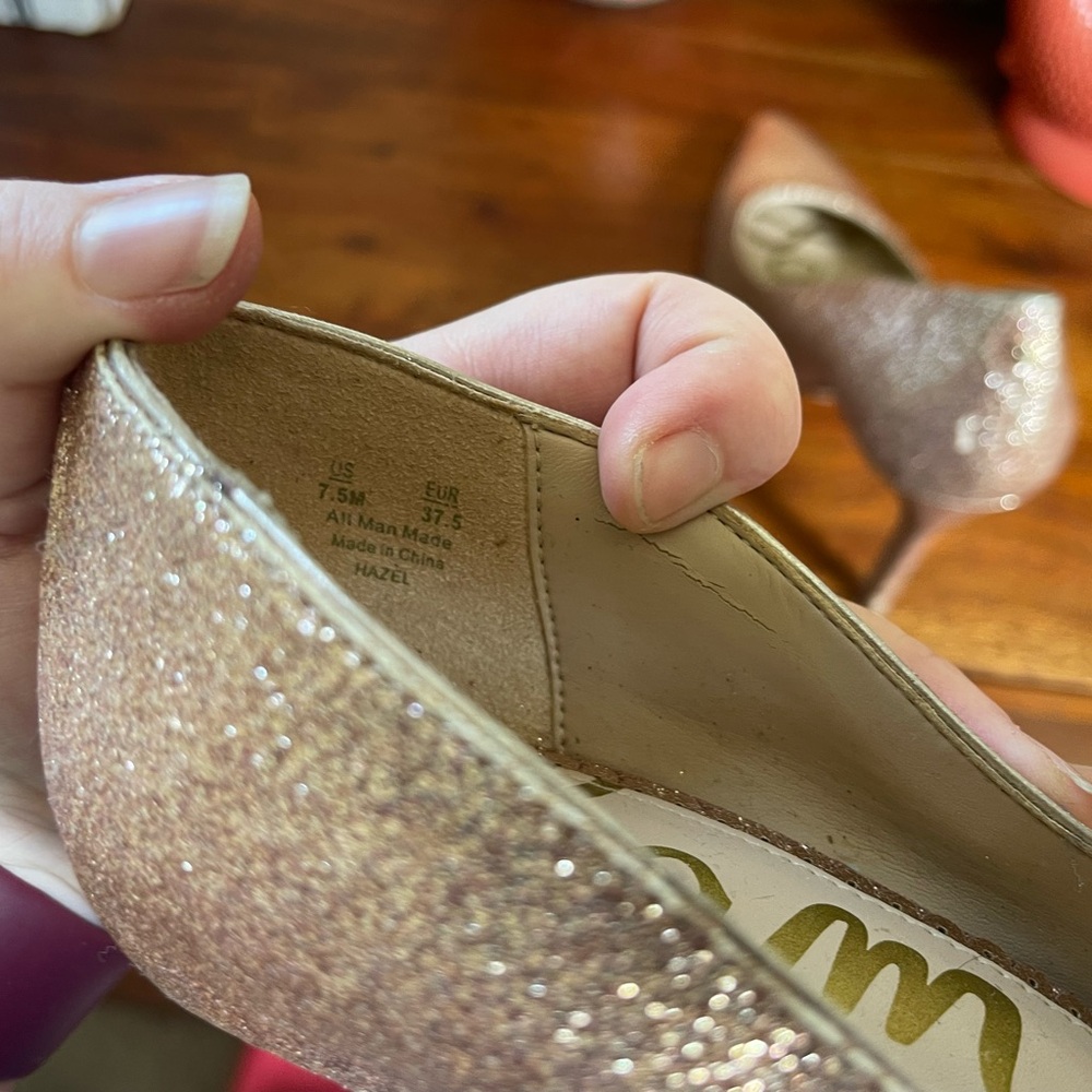 Sam Edelman Sparkly Rose Gold Glitter Pumps - Picture 8 of 10
